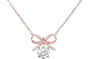 2ct Diamond Bow Knot Dainty Pendant Necklace For Women