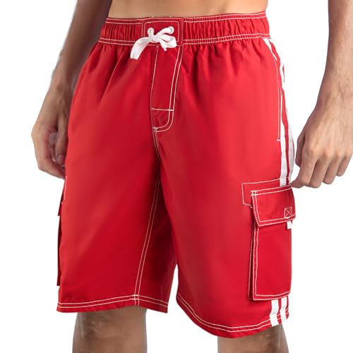 Image of Kanu Surf Men's Big Viper Extended Size Stripe Swim Trunk