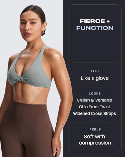 Image of Aoxjox Women's Workout Sports Bras Fitness Satara Low Impact Bra Yoga Crop Tank (Grey, Small)