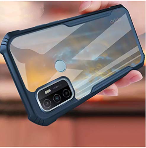 Image of A rtistque Clear Back Cover Case for Oppo A53 / Oppo A33 Hybrid Transparent Shockproof Armor - Blue
