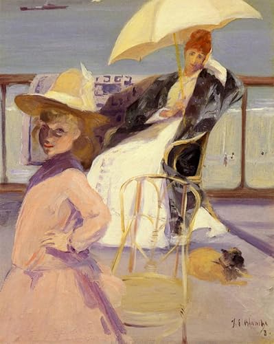 Tableau sur toile Jacques Emile Blanche impression d'art Sur la terrasse 60x90cm