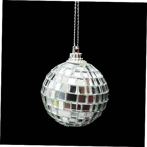 Bola espejada plateada para fiestas, bodas, Navidad y festivales musicales, 1 unidad miniatura 6
