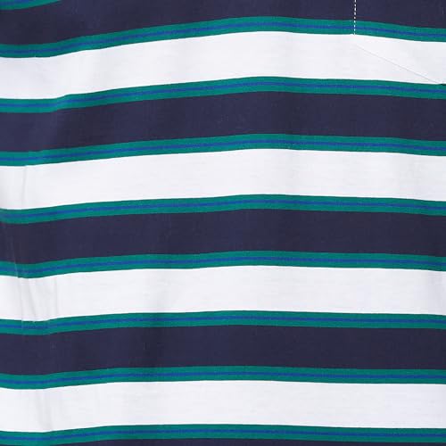Image of Colorplus Men's Pure Cotton Stripe Pattern Classic Fit Polo Neck Half Sleeve Casual T-Shirt