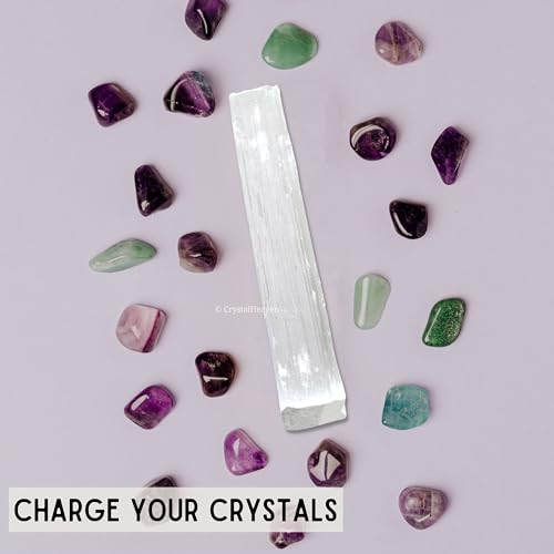 Image of Crystal Heaven Certified Selenite Wand Charging Plate Stick-Pack Of 3 Selenite Crystal 6 inch Stick To Charge,Cleansing Re-Energy Work,Meditation And Pooja(Rectangular)