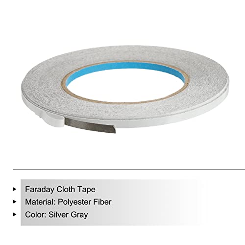 Image of MECCANIXITY Faraday Cloth Tape 0.2 inch W x 65 Feet Double Sided Conductive Cloth Fabric Adhesive Tape Roll for Laptop Cable EMI Shielding