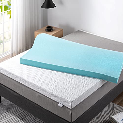 Image of ZINUS 3 Inch Ultra Cooling Gel Memory Foam Mattress Topper with Cooling Cover, CertiPUR-US Certified, Full, White