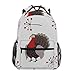 ADMustwin Schulrucksack mit Tiermotiv, Truthahn, Kirsch-Muster, Reise, Schulter, Büchertasche, leicht, wasserdicht, College-Laptop-Rucksack, Elementar, groß für Mädchen, Jungen, Frau, Mann, Teenager