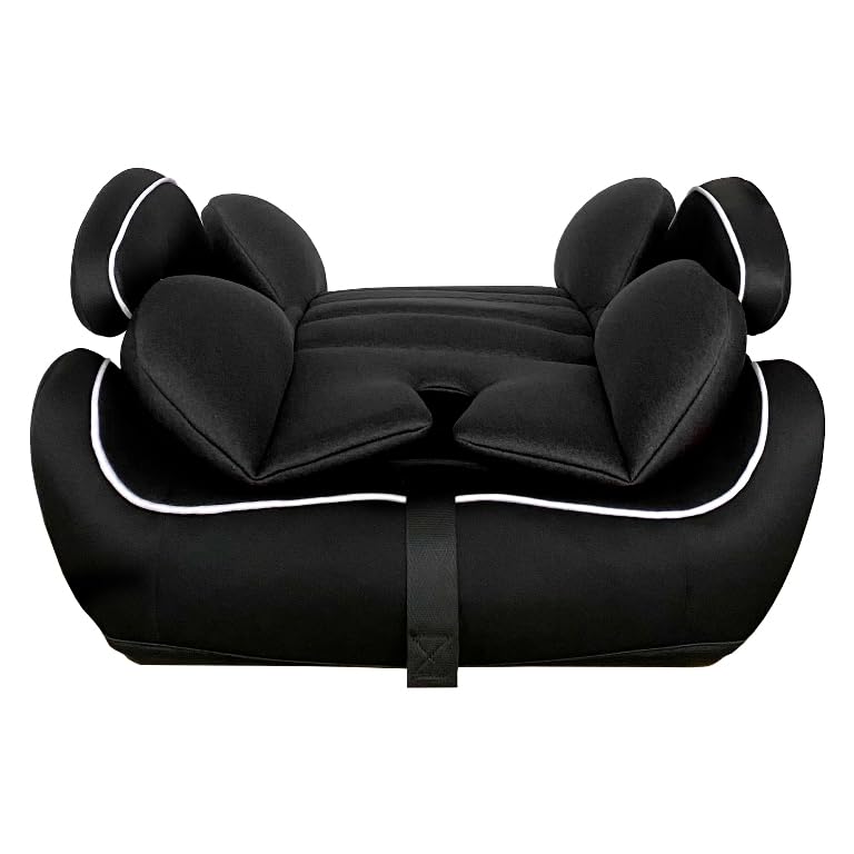 XOMAX HC02S Kindersitz ISOFIX 9–36 kg | ECE R129 i-Size | Gruppe 1/2/3 mit 5-Punkt-Gurt & Top Tether | mitwachsender Auto-Kindersitz höhenverstellbar, Sitzerhöhung (Schwarz)