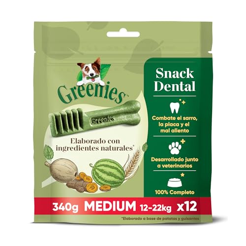 Greenies Dental Treats Original Medium – Zahnpflegesnacks für mittelgroße Hunde von 12-22 kg – Hundeleckerli zur täglichen Zahnreinigung – 1 x 340 g (Packung mit 3)