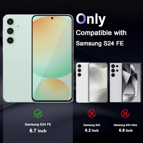 Image of Case for Samsung Galaxy S24 FE 5G, Military Grade Drop Protection Phone Case, Yellowing Resistant, Anti-Scratch Hard PC Back, Shockproof Hard Ultra-Thin Protective Cover, Clear