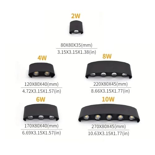 Lámpara de pared LED exterior e interior de 2W impermeable para terraza y dormitorio 3