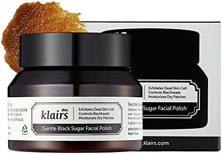 DearKlairs Gentle Black Sugar Polish Korean Exfoliating Scrub, 3.88 Oz