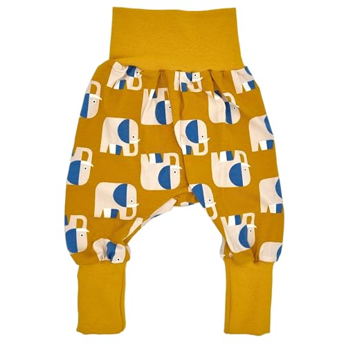 la.nunu Hose für Kinder - Elefanten Senfgelb 86-92 - Kinderhose aus...
