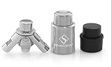 Servino Select Bottle Stoppers with Built-in Pumps - Preserves Wine, Champagne, and Soda (3-pc Set)