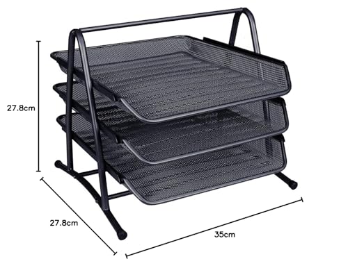 Q-Connect - Bandeja para documentos (3 niveles), color negro