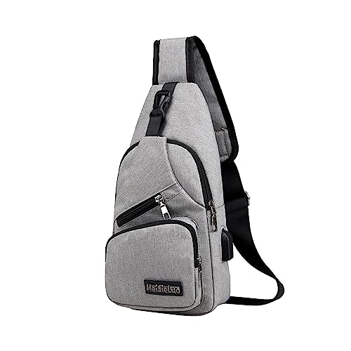 Crossbody Sling Bag, Waterproof Sling Backpack Bag with USB Charging Port, Small Sling Crossbody Chest Shoulder Bag #B