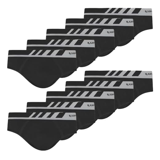 Kit 10 Cuecas Lupo Slip 691 Microfibra S/costura Original Nfe (BR, Alfa, G, Regular, Preto)