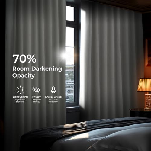Image of HPD Half Price Drapes Grommet Linen Curtains 120 Inches Long Room Darkening Curtains for Bedroom & Living Room (1 Panel), 50W x 120L, Birch