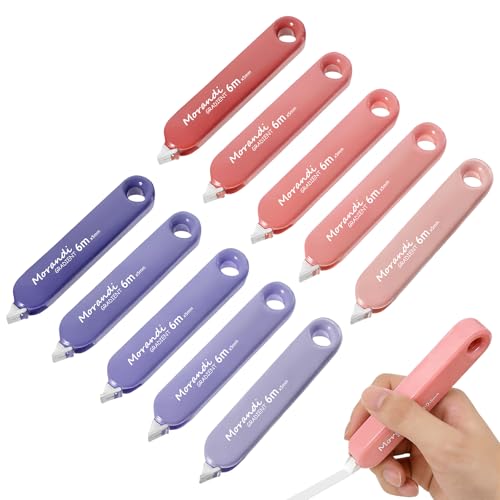 10 Piezas Cinta Correctora,6m x 5mm Cintas Correctoras Pequeñas,Bonitos Rodillos de Corrección,Gradiente de Rosa a Morado,Plástico Cinta de Corrección para Niños,Estudiantes y Trabajadores de Oficina