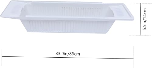 Miniatura 2 de Housoutil Estante de bañera ajustable para tableta, soporte de juguete para bañera, bandeja de almacenamiento para bañera, bandeja de almacenamiento