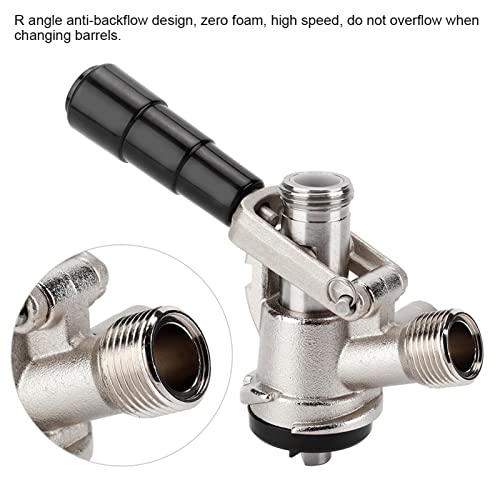 Tapón de barril, conector para barril de cerveza, cesta plana, cabezal de grifo de cerveza de acero inoxidable, conexiones para barriles de cerveza, para cerveza, para cerveza, bares, restaurantes,
