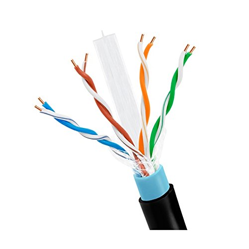 Cat6 1000ft Outdoor Ethernet Cable Black | Bare Copper | Direct Burial | CMX