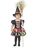 kostüm hexe 104 100% Polyester Generique - Kleine Hexe Kinderkostüm schwarz-bunt 98/104 (3-4 Jahre)