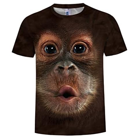 1PC Funny Monkey T-Shirt Big Face Cartoon Digital Printing Clothes Comfortable and Breathable Short Sleeve Creative Gift for Man(XL),T-Shirt Cover