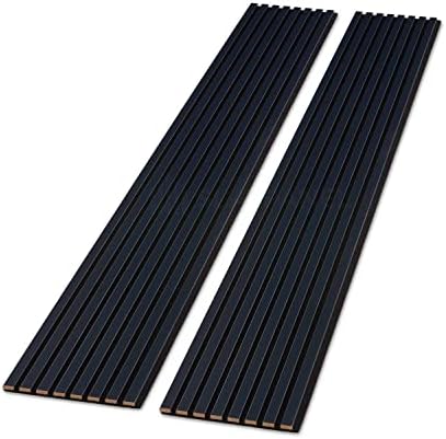 SLATPANEL Two Acoustic Matte Laminate Wall Veneer Slat Panels - Blue | 94.49” x 12.6” Each | Soundproof Paneling | Interior Sound Absorption Decor | Modern Luxury Styling | 0.78” Depth