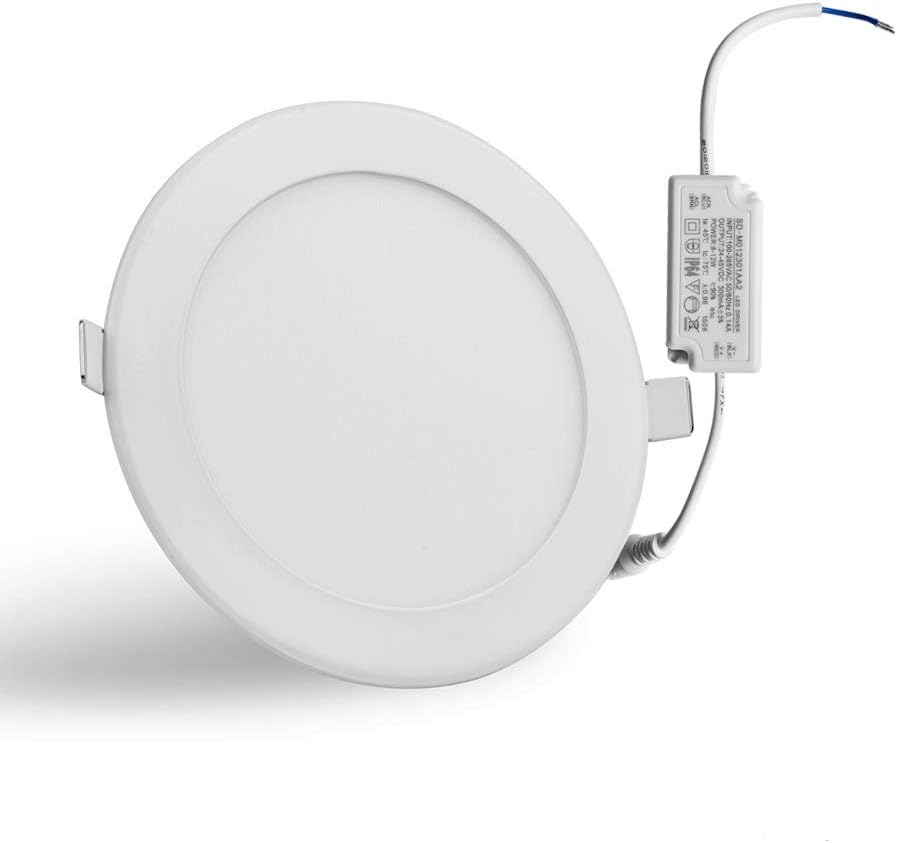 JZLiner LED Panel Light 12W 960LM, 80W Incandescent Equivalent, Cut Hole: 6.1-Inch Warm White LED Recessed Lighting with Waterproof LED Driver fit for Bathroom Ceiling Light Fixture