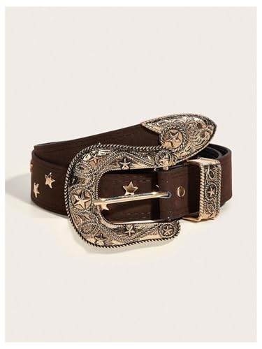 Verdusa Women's Retro Vintage Metal Buckle Waist Belt Faux Leather Western Cowgirl Waistband3