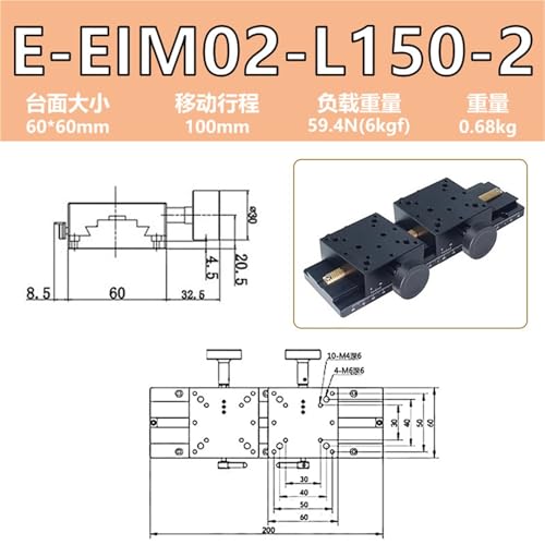 Mesa de desplazamiento manual E-EIM02-L150-2 de 1 pieza para ajuste lineal preciso 2