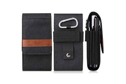 Mobile Phone Card Slot Dual Layer Belt Clip Loop Holster for iPhone 13 Pro Max 12 Pro Max 11 Pro Max XS Max Xiaomi Redmi Note 9 OnePlus 9 8 / 7T / 6T (Black)