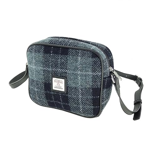 Image of Glen Appin Harris Tweed 'Almond' Mini Bag Birthday Gift, Colour 95 Grey Check, Small