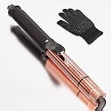 LURA Oval Premium Ceramic 1.25 Inch Curling Iron, Professional Curling Wand With Clamp For Long Hair, Beach Waves Hair Curler With Bottom Rotary Temp Control, Fast Heating, Dual Voltage, Auto Shut Off