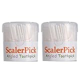 Angled Toothpick Scaler-Like Toothpick White Plastic Household Teeth Cleaning Curved Hook in Colourful Bottle with Upward Small Lip Easy to Use (White Color, 2 Count)