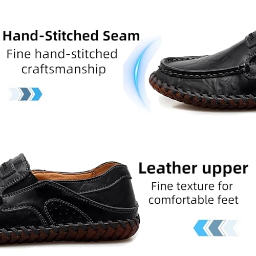 Asifn Men's Loafers Leather Fashion Casual Loafers Walking Shoes Driving Sports Entertainment Business Work Shoes3