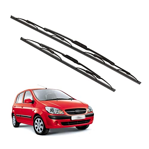 Image of Kylo Windshield Wiper for Getz /Conventional and Traditional Metal Type Windshield Water Repellency Scratch Proof Metal Wiper Blades Suitable for Getz (Driver Side - 22 inch, Passenger Side - 14 inch)