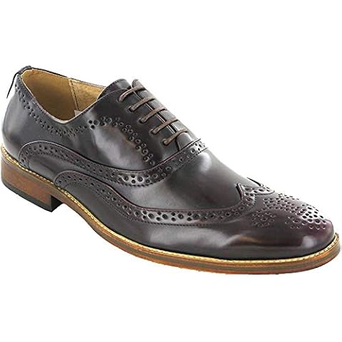 Goor Mens Capped Lace Oxford Brogue Shoes (11 US) (Oxblood) Cover