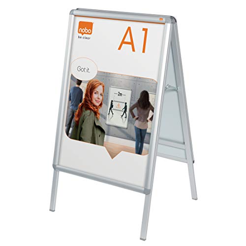 Porte-affiche clipsable A1 avec protection anti-reflet et cadre alu stable