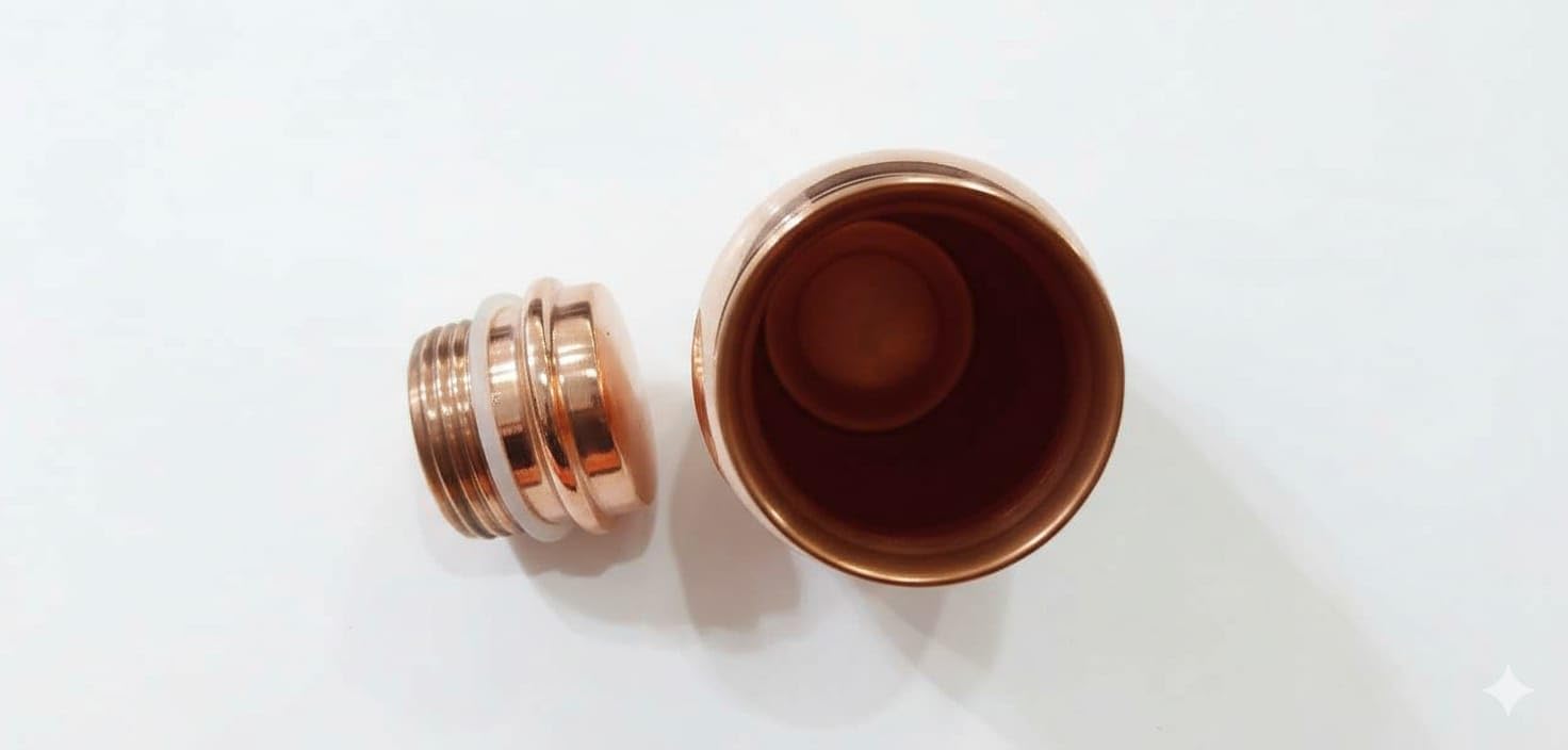 Pure Copper Water Bottle, Hammered Finish, Alkaline Water Conversion, Aids Digestion, Ayurvedic Health Benefits (950, Milliliters)