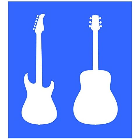 Auto Vynamics - Stencil-Music-Guitars - Pair of Acoustic & Electric Guitars Individual Stencil from Detailed Musical Instruments Stencil Set! - 9.5-by-10-inch Sheet - Single Design Cover
