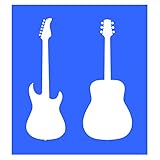Auto Vynamics - Stencil-Music-Guitars - Pair of Acoustic & Electric Guitars Individual Stencil from Detailed Musical Instruments Stencil Set! - 9.5-by-10-inch Sheet - Single Design