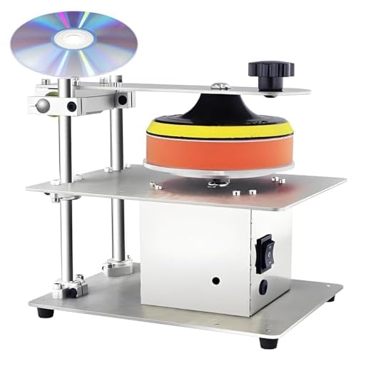 Disc Scratch Repair Machine, 200W Polisher with 7-Speed Adjustable Rotation for Cleaning and Resurfacing Damaged CDs DVDs, Ideal for Data Recovery