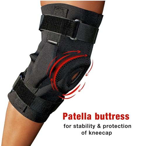 Image of ACE Hinged Knee Brace, Helps Support Weak, Injured, Arthritic or Sore Knee, One Size Fits Most, Black (Pack of 2)