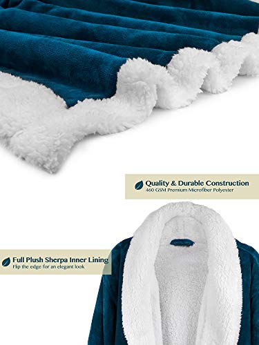 Image of PAVILIA Women's Plush Fleece Robe, Soft Cozy Long Bathrobe with Satin Waffle Trim, Warm Lightweight, Pockets & Tie Belt