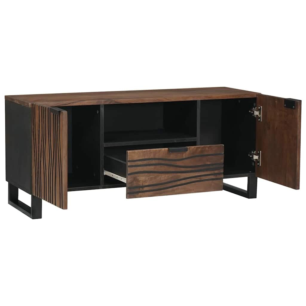 Mobile basso per TV, montaggio a parete, in noce, 105 x 33 x 46 cm