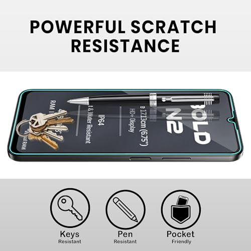 Image of FIRST MART Tempered Glass Screen Protector for Lava Bold N2 - Full-Glue Screen Guard, 3D Edge to Edge, HD Clear, Bubble-Free, Case-Friendly, Black, Pack of 2