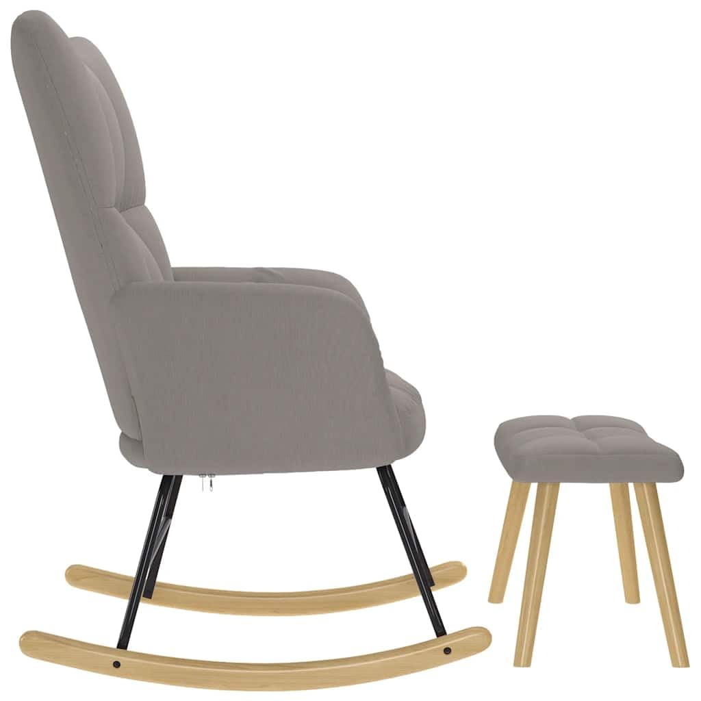 Poltrona a dondolo con poggiapiedi poltrona per allattamento in tessuto grigio marrone poltrona per allattamento, poltrona da lettura, poltrona relax, poltrona relax moderna per soggiorno