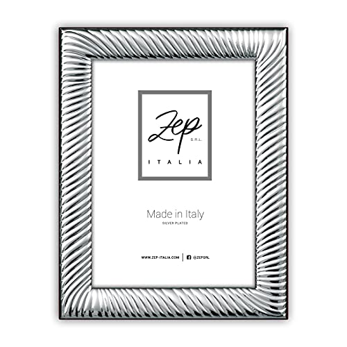 Marco de mesa de plata plateada para fotos de 15 x 20 cm, se puede colocar horizontalmente, chapado en plata. Fabricado en...
